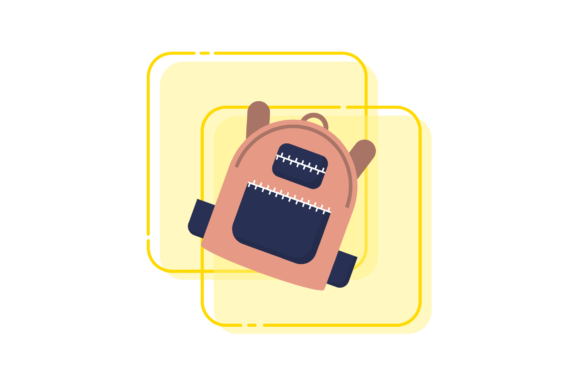 Back to School Backpack Shape Art