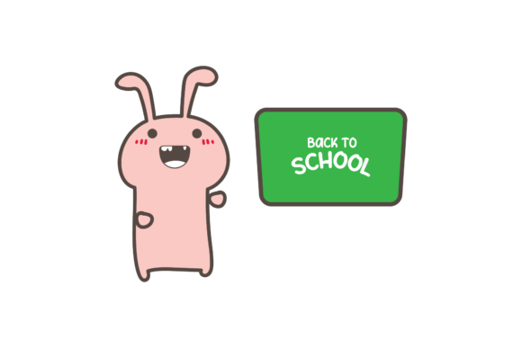 Back to School Bunny Greenboard: SVG Graphics & Icons