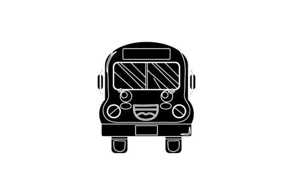Back to School Bus Kawaii Silhouette Graphics