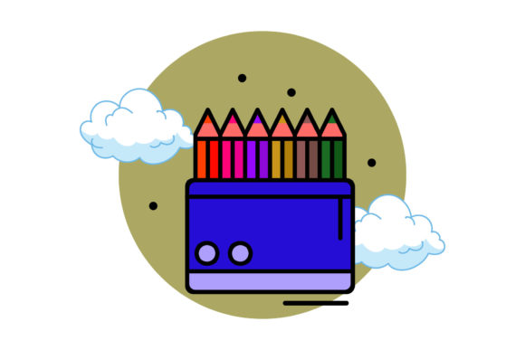 Back to School Colored Pencils Cloud