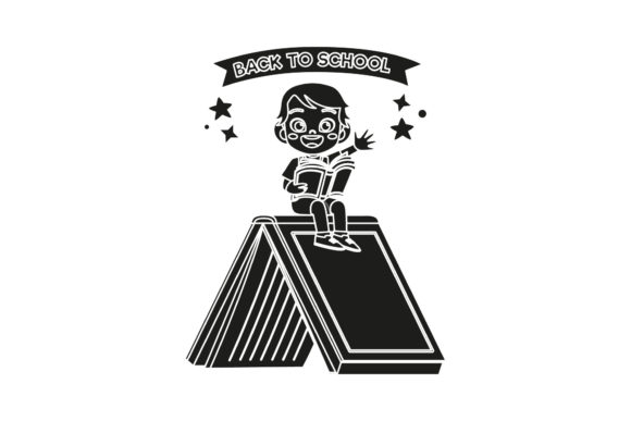 Back to School Cute Character Silhouette Graphics and Icons
