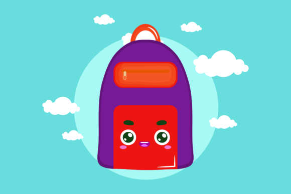 Back to School Kawaii Cute Bags Cloud Graphics