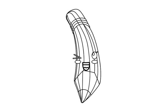 Back to School Pencil Kawaii Outline Graphics and Icons