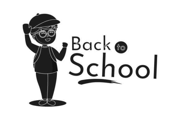 Back to School Poster Character Black: Graphics & Icons for Real Projects