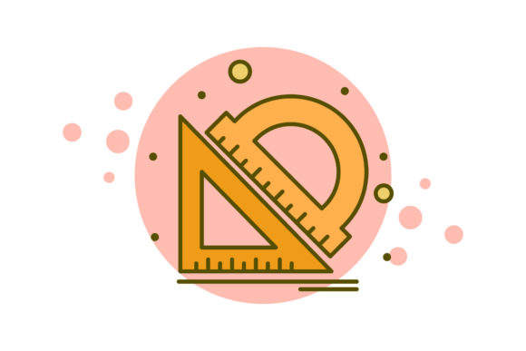 Back to School Two Types of Ruler Bubble Graphics
