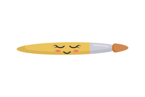 Brush Back to School Kawaii Vector Graphics
