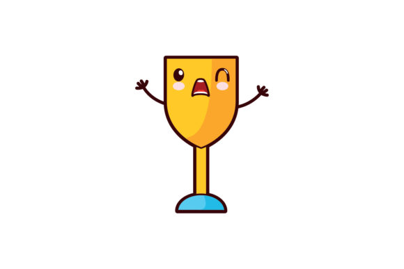 Trophy Back to School Kawaii Vector Graphics