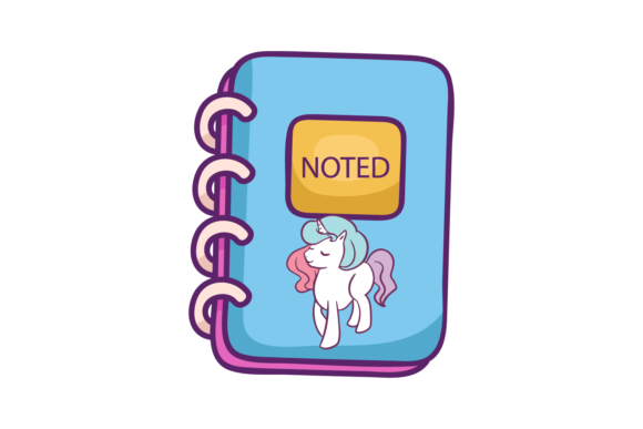 Unicorn Back to School Stickers Book SVG: Icons & Graphics